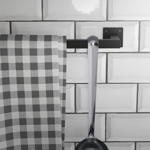 ML-Design Klädstång i hörn för vägg; T30cm x B110cm; Svart; av rostfritt stål; Klädstång i L-form; Väggmonterad klädhängare; Klädställning; inkl.