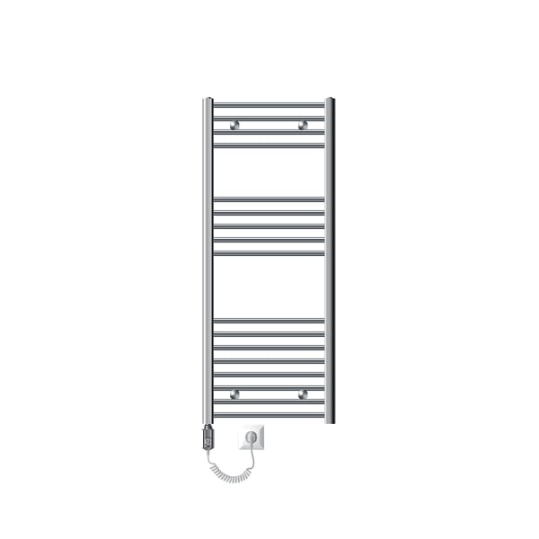 Opvarmet håndklæde radiator med opvarmning element 900 W ECD Germany Model Sahara 500 x 1200 mm krom forkrøppede sidetilslutning håndklædeholder