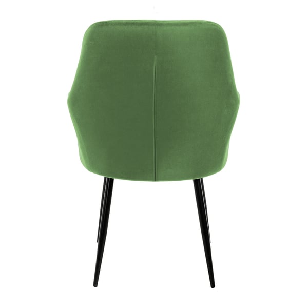 ECD Germany 4 stk. spisestuestole med ryglæn og armlæn; lysegrøn; køkkenstole med velourbetræk; polstrede stole med metalben; ergonomiske stole til