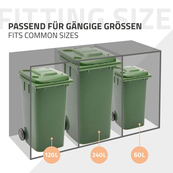 ML-Design Affaldsbeholderboks til 2 containere; 240L; 132x80x116;3 cm; Antracit-rustoptik; lavet af stål/cortenstål; Låsbar affaldsbeholderbeklædning