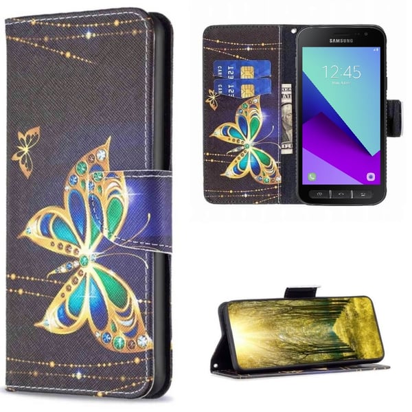 Pung Etui Samsung Xcover 4 – Guldsommerfugl