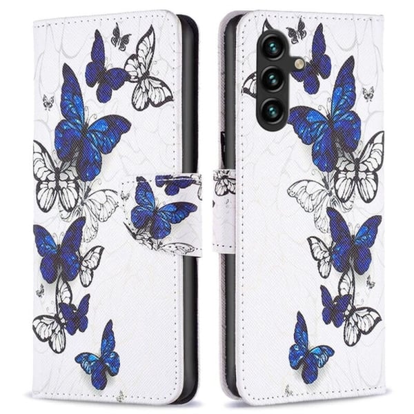 Pung Etui Samsung Galaxy S24 Plus - Blå og Hvide Sommerfugle