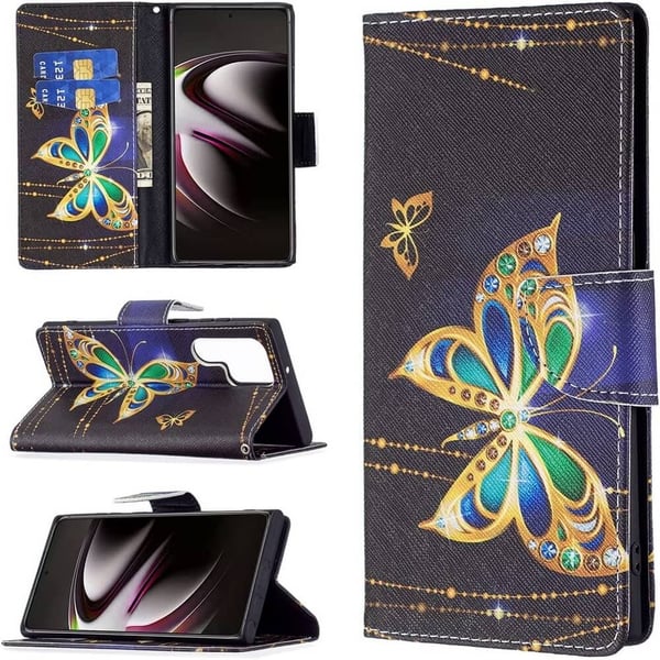 Pung Etui Samsung Galaxy S24 Ultra - Guldsommerfugl