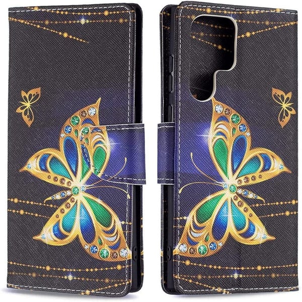 Pung Etui Samsung Galaxy S24 Ultra - Guldsommerfugl