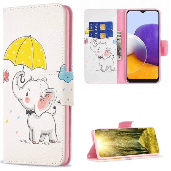 Pung Etui Samsung Galaxy A05s - Elefant med Paraply