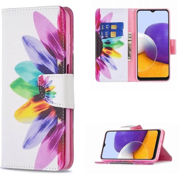 Lompakkokotelo Samsung Galaxy A15 - Värikäs Kukka