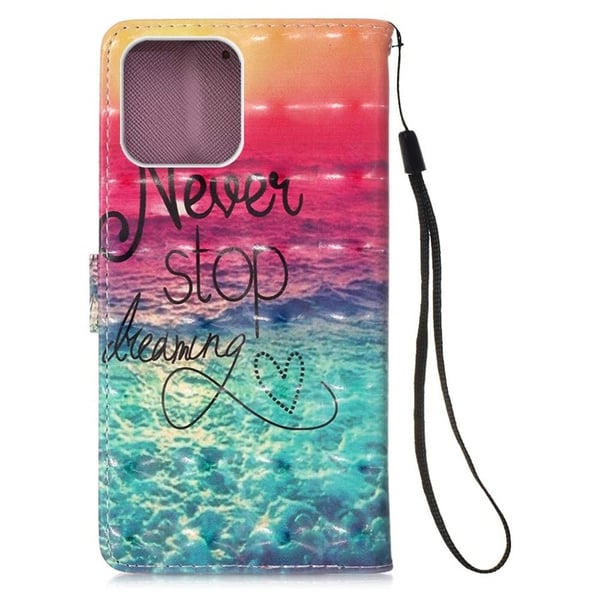 Lompakkokotelo Apple iPhone 16 Pro – Never Stop Dreaming
