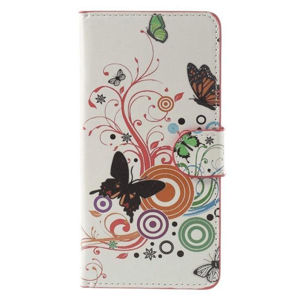 Lompakkokotelo iPhone 7 - Valkoinen perhosilla