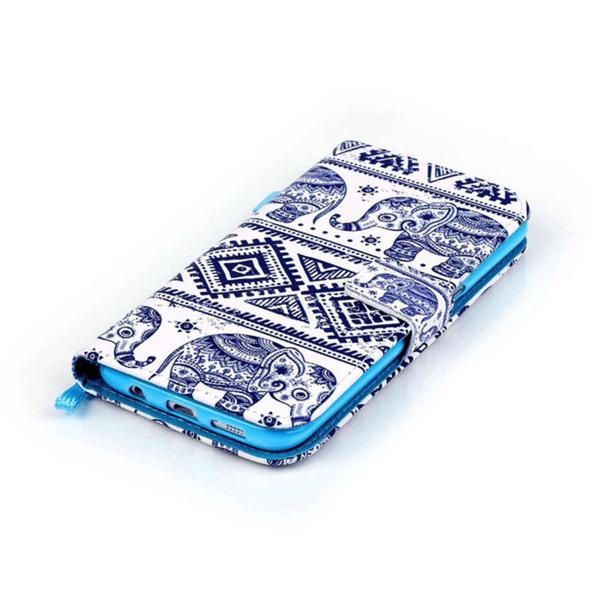 Lompakkokotelo Samsung Galaxy S7 Edge – Intialainen / Elefantit