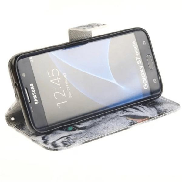 Lompakkokotelo Samsung Galaxy S7 Edge – Valkoinen tiikeri