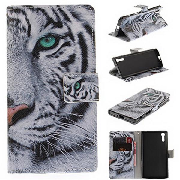 Pung Etui Sony Xperia XZ og XZs – Hvid Tiger Pung Etui Sony Xperia XZ og XZs – Hvid Tiger