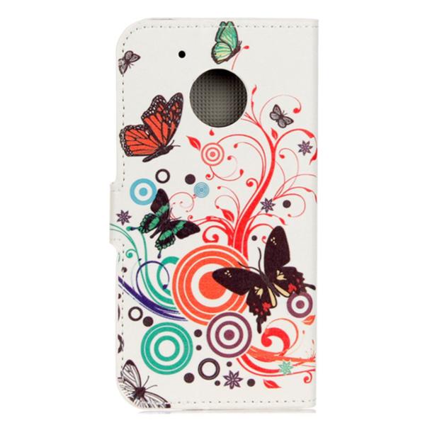 Lompakkokotelo Moto G5 - Valkoinen perhosilla