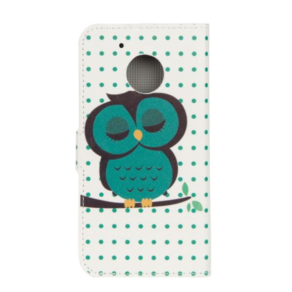 Moto G5 lompakkokotelo – Pilkullinen pöllöllä