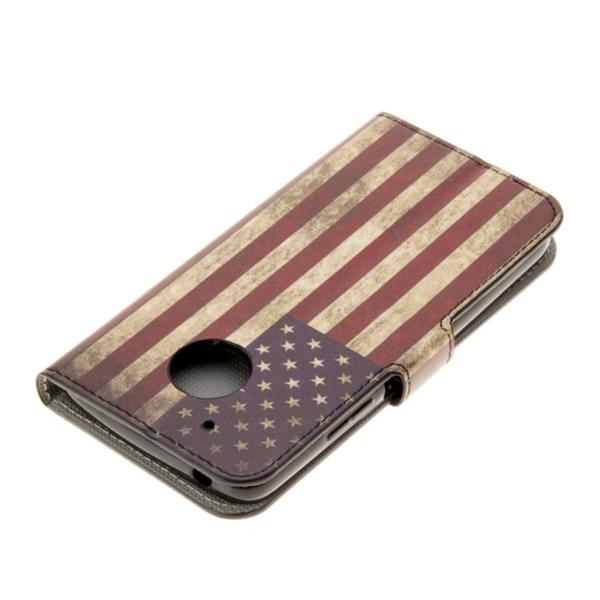 Lompakkokotelo Moto G5 Plus - USA:n lippu