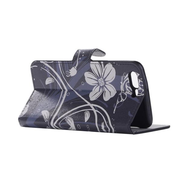 Lompakkokotelo Oneplus 5 - Musta kukkakuvioilla