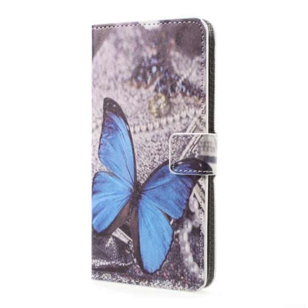 Pung Etui LG K10 2017 – Blå Sommerfugl