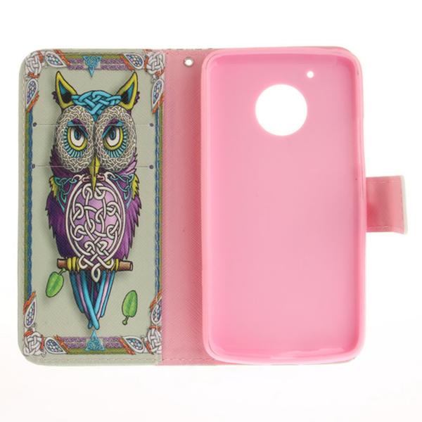 Pung Etui Moto G5 Plus – Farverig Ugle