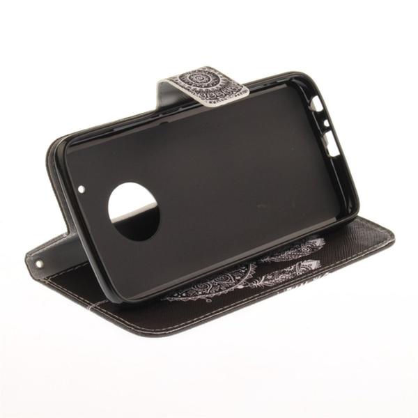 Pung Etui Moto G5 Plus – Drømmefanger Sort / Dreamcatcher