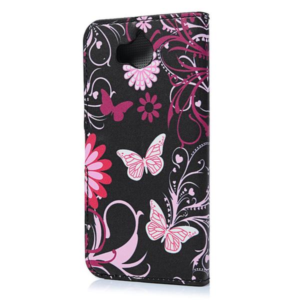 Pung Etui Huawei Y6 2017 - Sort med Sommerfugle