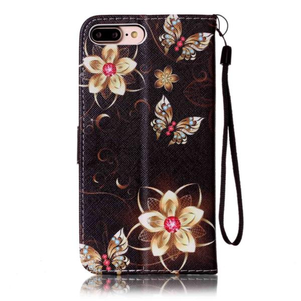 Lompakkokotelo iPhone 7 Plus – Kukkia kullassa