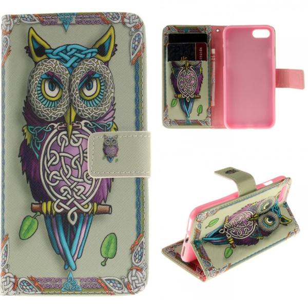 Pung Etui Apple iPhone 8 – Farverig Ugle