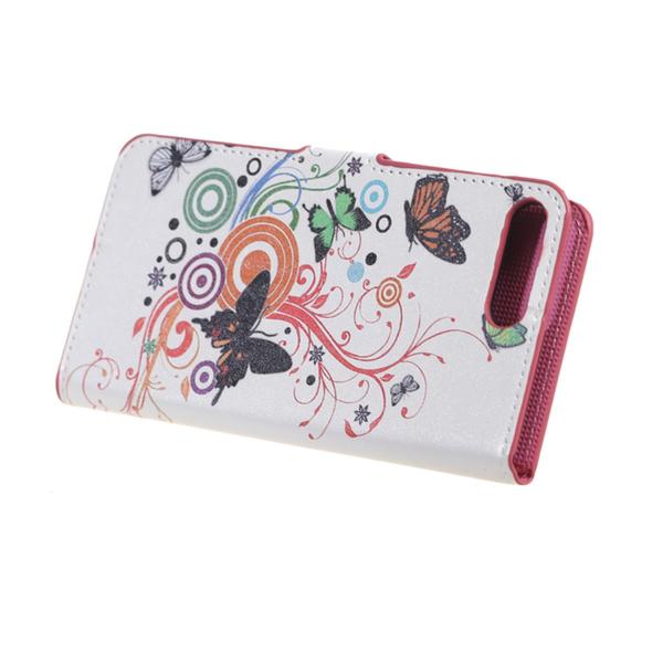 Pung Etui Apple iPhone 8 Plus - Hvid med Sommerfugle