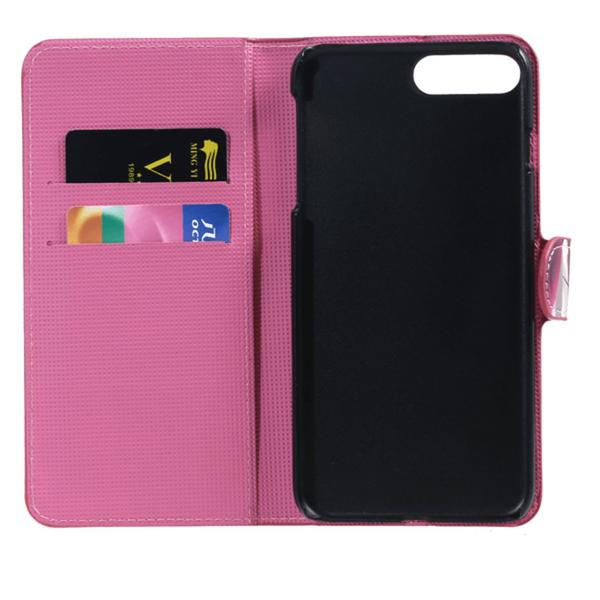 Pung Etui Apple iPhone 8 Plus - Hvid med Sommerfugle