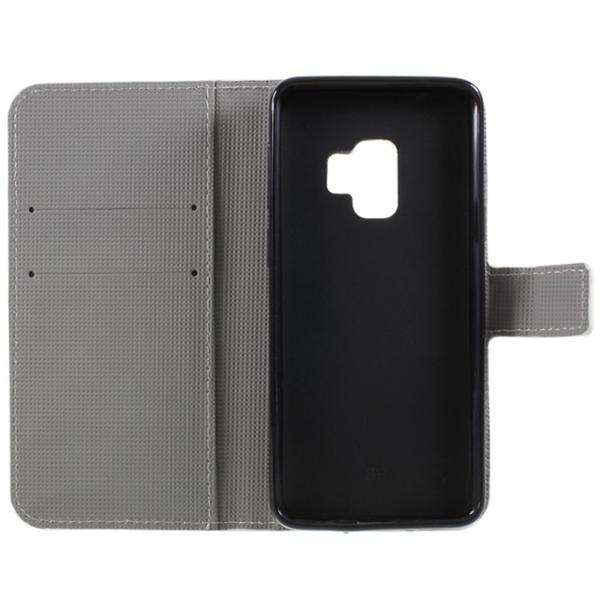 Pung Etui Samsung Galaxy S9 - Sort med Sommerfugle