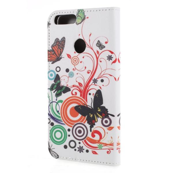Lompakkokotelo Huawei P Smart (2018) - Valkoinen perhosilla
