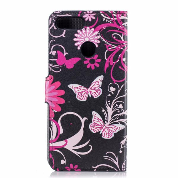Lompakkokotelo Huawei P Smart (2018) - Musta perhosilla