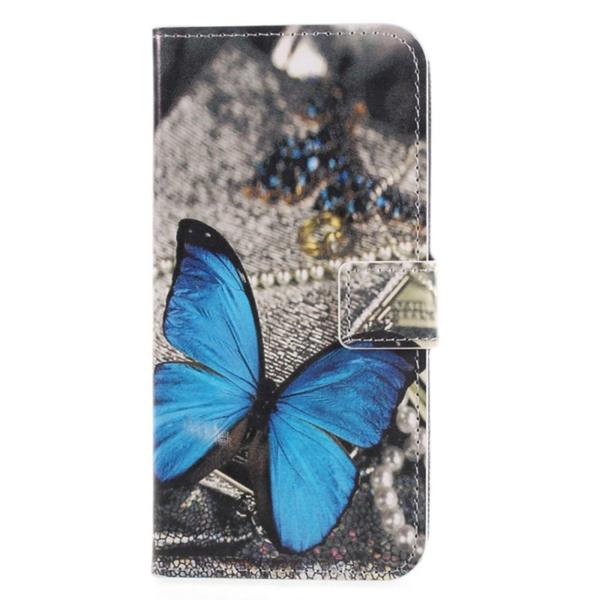 Pung Etui Huawei P Smart (2018) - Blå Sommerfugl