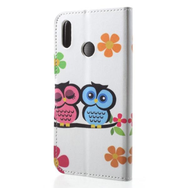 Pung Etui Huawei P20 Lite - Ugler & Blomster