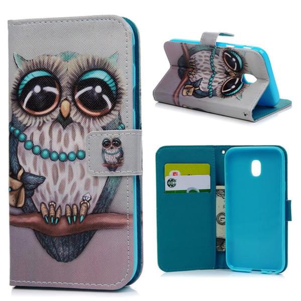 Pung Etui Samsung Galaxy J3 (2017) - Udsmykket Ugle
