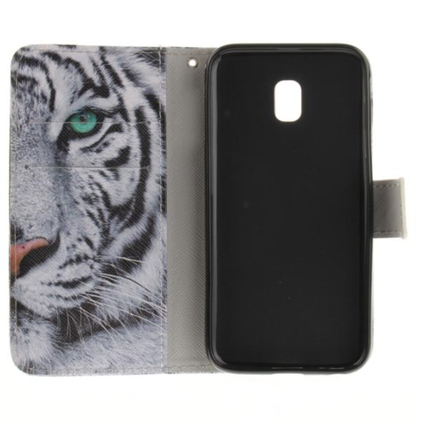 Lompakkokotelo Samsung Galaxy J3 (2017) – Valkoinen Tiikeri