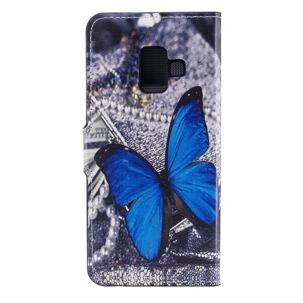 Pung Etui Samsung Galaxy A6 (2018) - Blå Sommerfugl