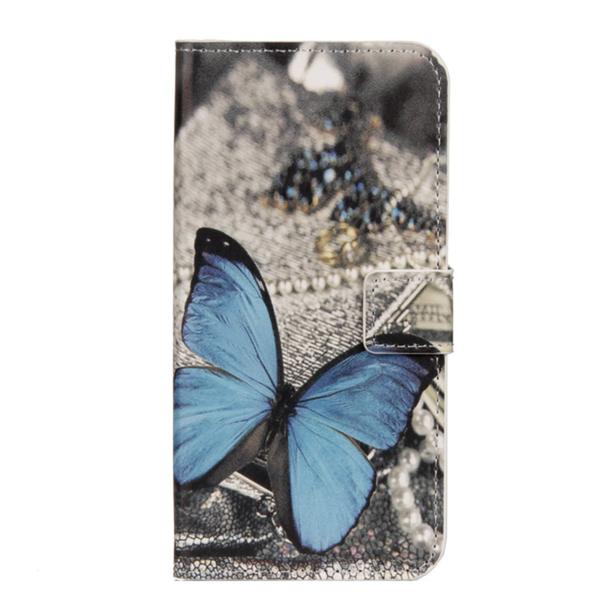 Lompakkokotelo Motorola Moto G6 - Sininen Perhonen