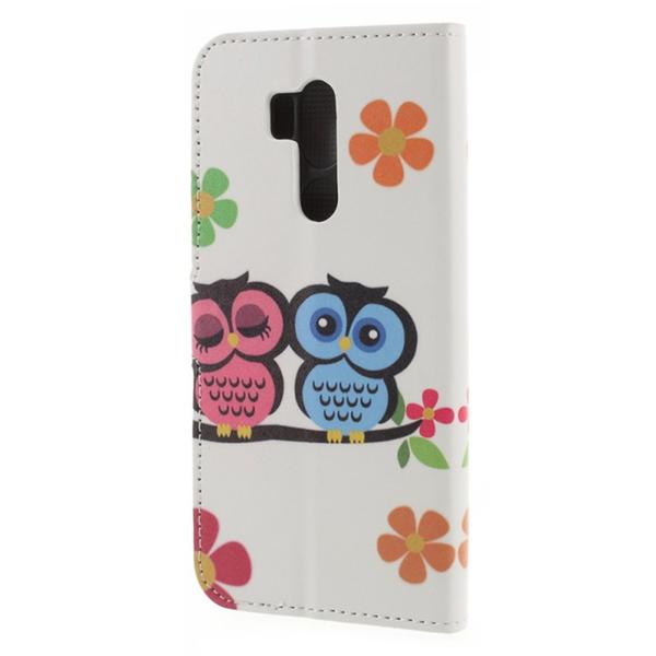 Pung Etui LG G7 ThinQ - Ugler & Blomster