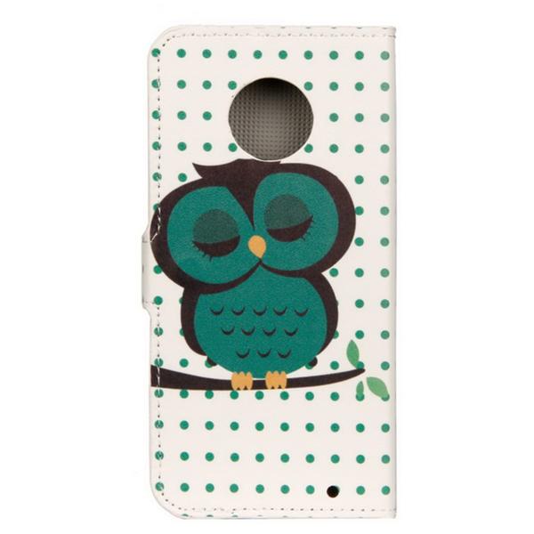 Lompakkokotelo Motorola Moto G6 Plus - Pilkullinen Pöllöllä