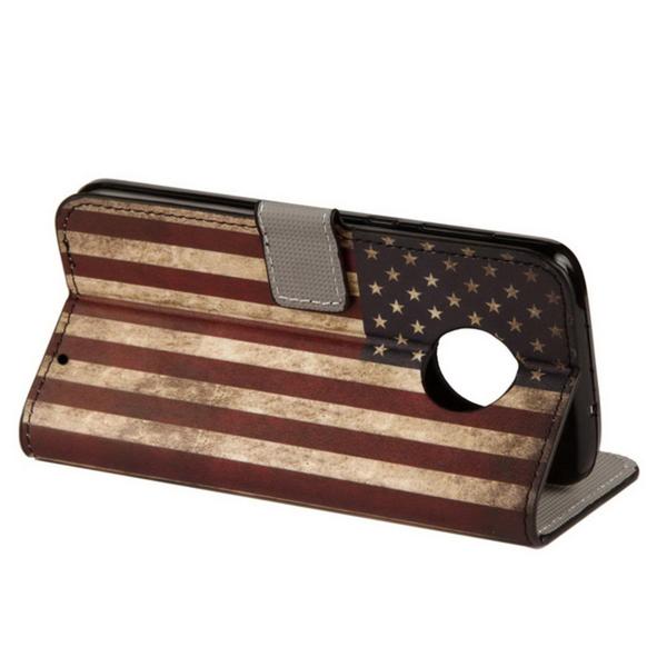 Lompakkokotelo Motorola Moto G6 Plus - USA:n lippu