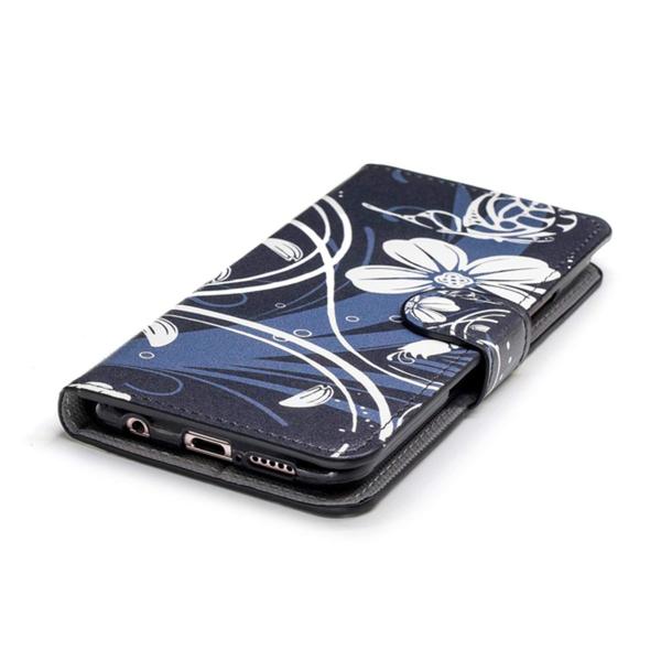 Pung Etui Huawei Y6 2018 - Sort med Blomster