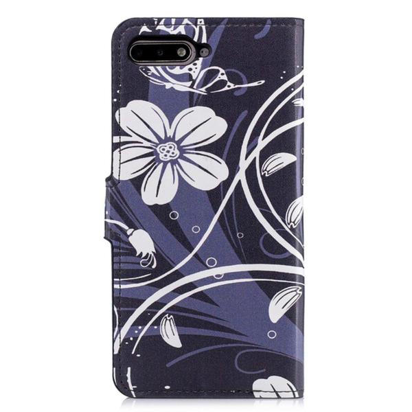 Pung Etui Huawei Y6 2018 - Sort med Blomster