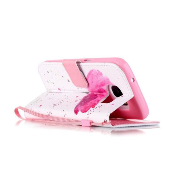 Pung Etui Samsung Galaxy S7 – Rosa Blomst