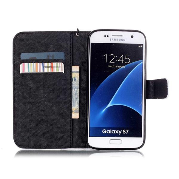 Pung Etui Samsung Galaxy S7 – Dødningehoved / Roser