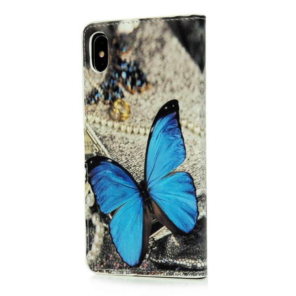 Lompakkokotelo iPhone XS Max - Sininen perhonen