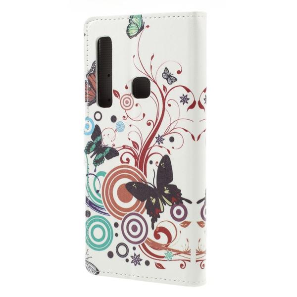 Lompakkokotelo Samsung Galaxy A9 (2018) - Valkoinen perhosilla