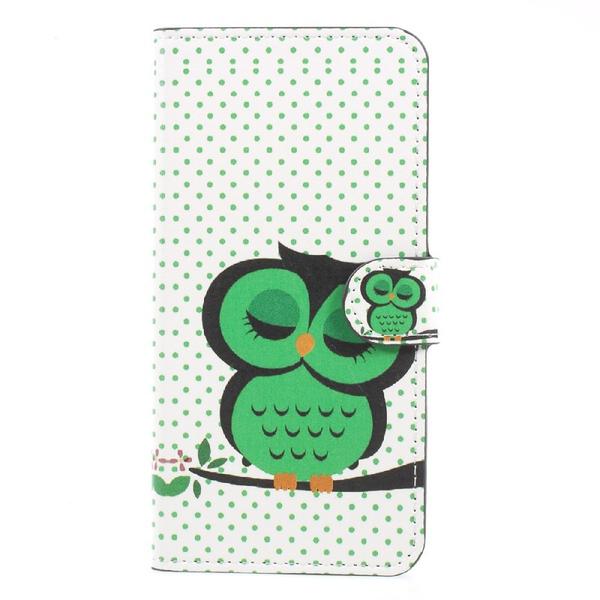 Lompakkokotelo Samsung Galaxy J4 Plus - Pilkullinen Pöllöllä