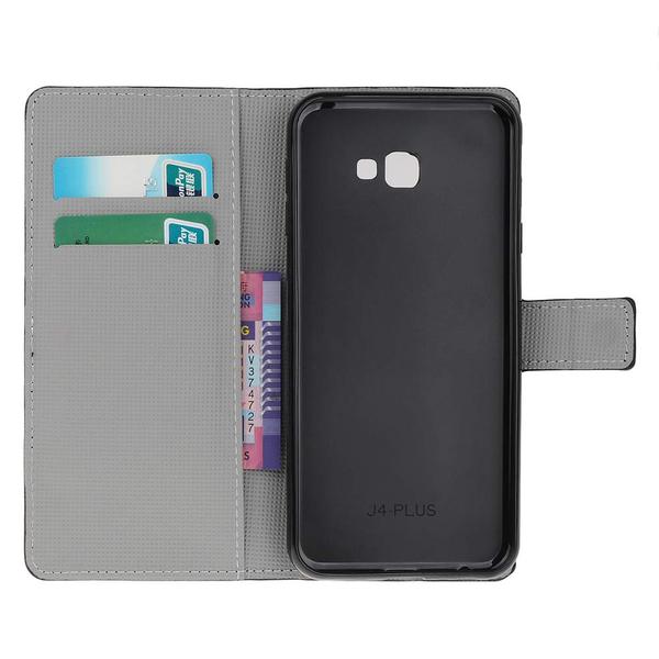 Lompakkokotelo Samsung Galaxy J4 Plus - Pöllöt Juhlissa