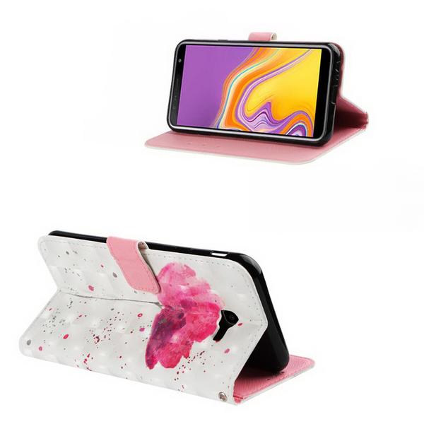 Pung Etui Samsung Galaxy J4 Plus – Rosa Blomst