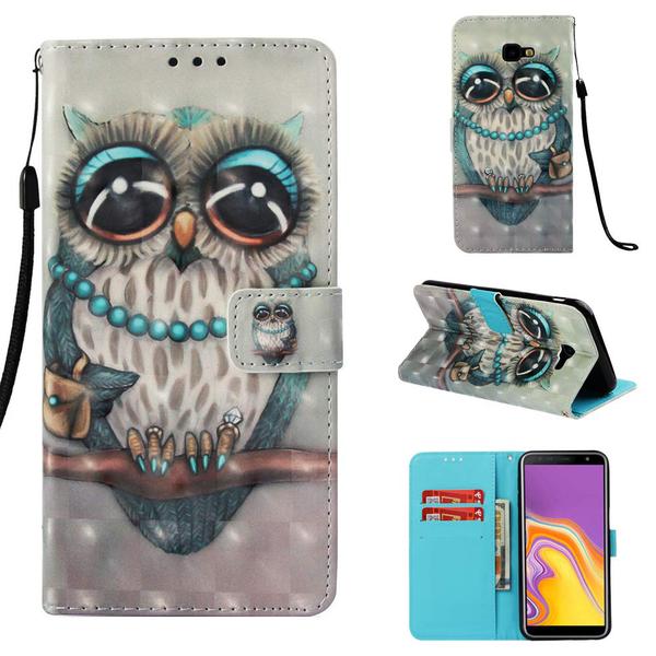Pung Etui Samsung Galaxy J4 Plus – Udsmykket Ugle