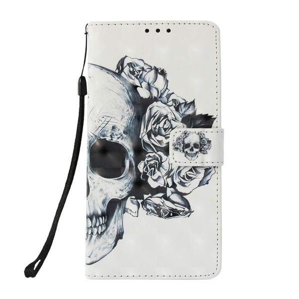 Pung Etui Samsung Galaxy J4 Plus – Dødningehoved / Roser